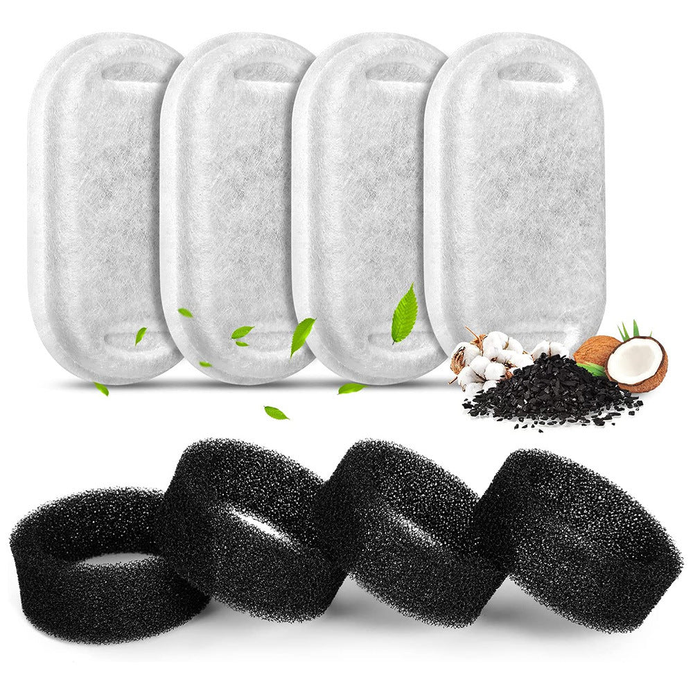 2.99inch Bamboo Activated Carbon Oval Cartridge Pet Water Fountain Compatible Stainless Steel Waterproof Portable Dispenser