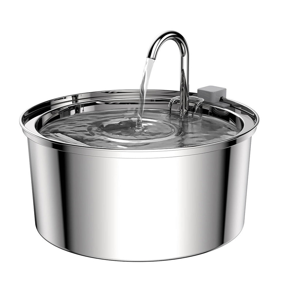 Automatic Modern 304 Stainless Steel 108oz/3.2L Pet Water Fountain Ultra-Quiet Dual Stream for Cats & Dogs