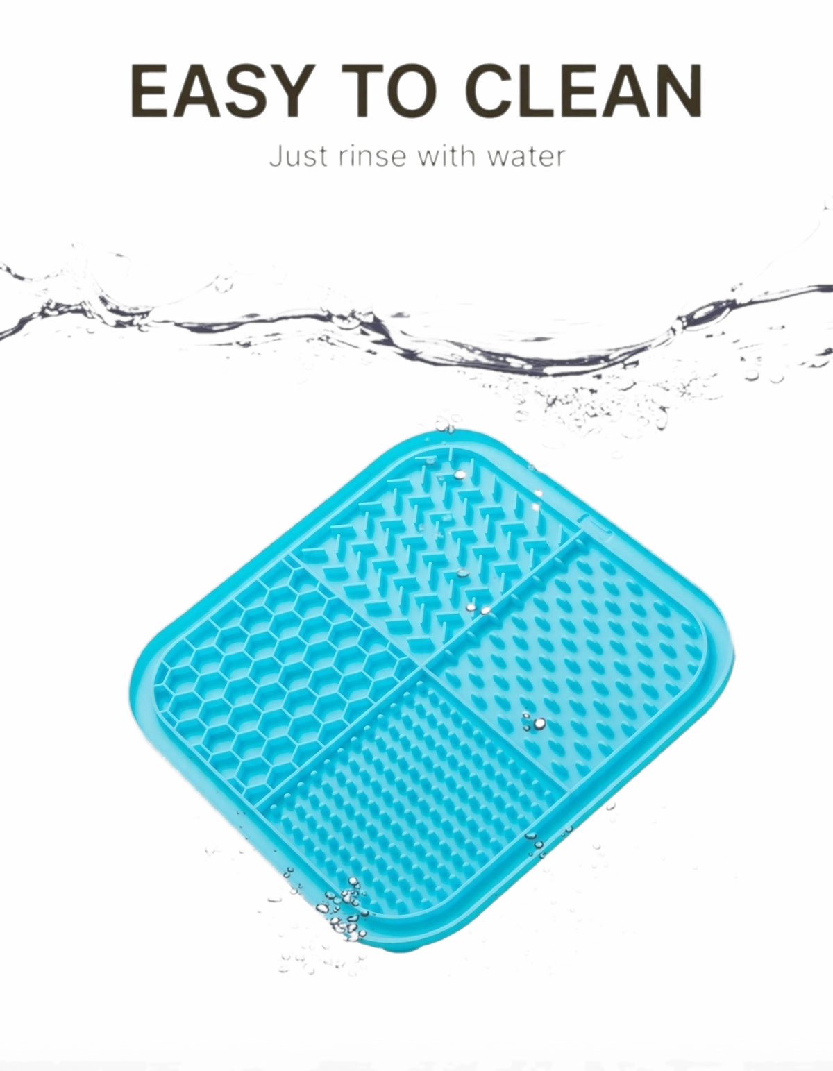 Easy to clean silicone lick mat – just rinse with water