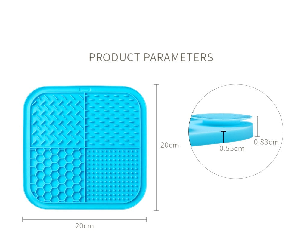 Silicone lick mat size chart – 20 x 20 cm slow feeder mat