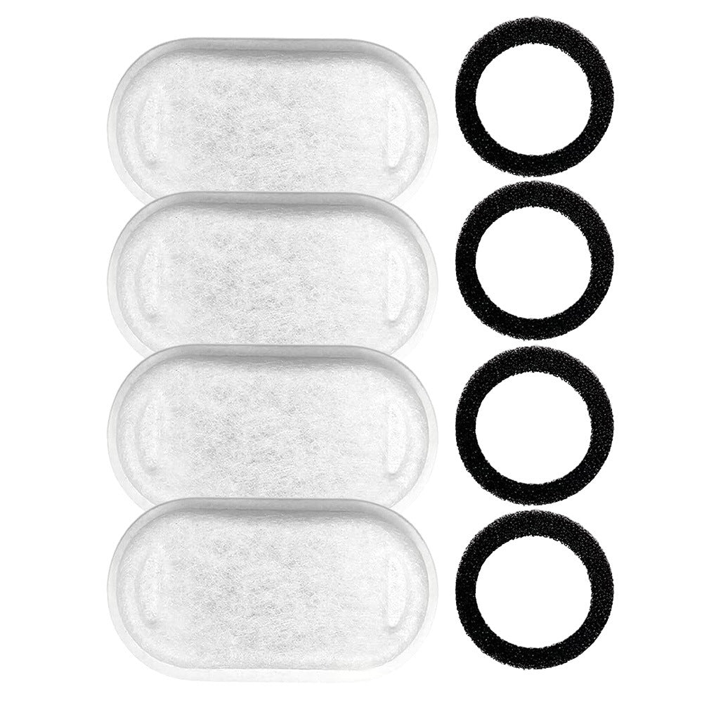 2.99inch Bamboo Activated Carbon Oval Cartridge Pet Water Fountain Compatible Stainless Steel Waterproof Portable Dispenser
