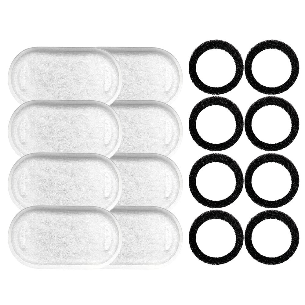 2.99inch Bamboo Activated Carbon Oval Cartridge Pet Water Fountain Compatible Stainless Steel Waterproof Portable Dispenser